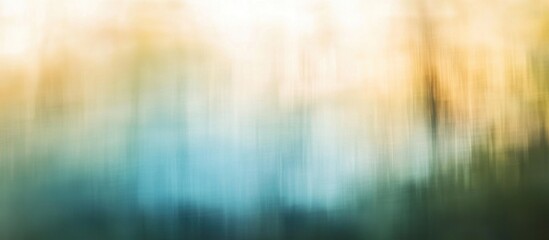 Poster - abstract nature background with soft focus, blurred colors of green, blue, and orange, atmospheric l