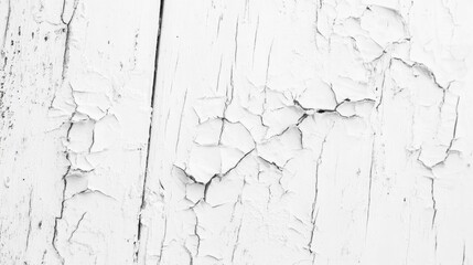 Wall Mural - Cracked and peeling white wooden surface background with texture and patterns Copy Space