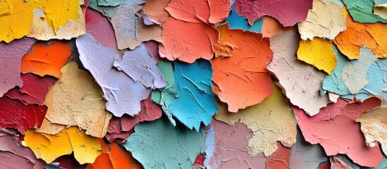 Poster - Colorful abstract background of peeling paint in various shades and textures suitable for design projects Copy Space