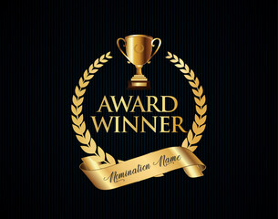 Wall Mural - awards logotype, isolated elegant abstract gold emblem. first 1st place symbol
