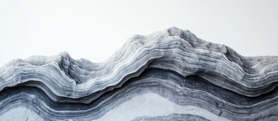 Poster - layered rock formation with intricate patterns and textures against a light background showcasing ge