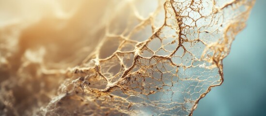 Poster - Close-up of delicate textured fabric with soft lighting and blurred background for abstract design elements and patterns Copy Space