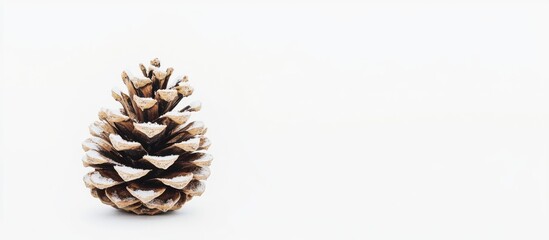 Poster - pine cone on white background with sufficient space for text design copy space