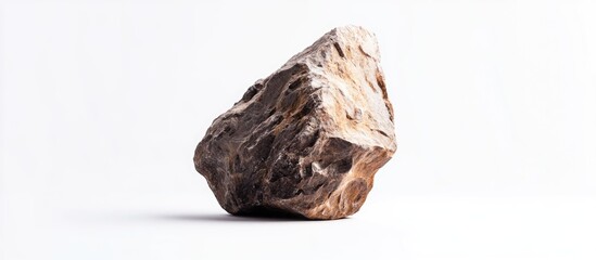 Poster - natural textured rock isolated on white background with copy space for text or design elements
