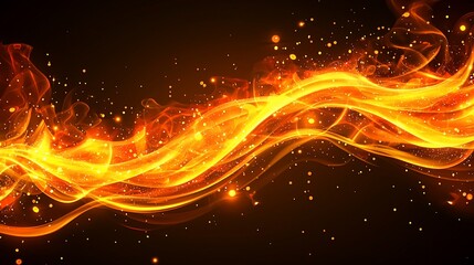 Poster - Abstract fire wave energy dark background
