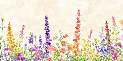 Sticker - A painting in watercolor showcasing bright summer blossoms