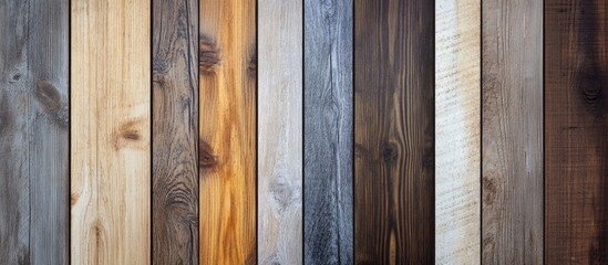 Canvas Print - Wooden Plank Background with Various Textures and Colors Copy Space