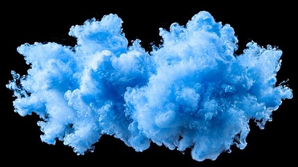 Wall Mural - Blue Ink Exploding in Water, Abstract Background