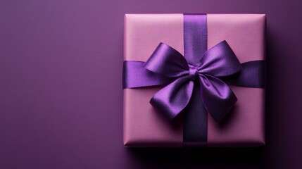 Poster - A Luxurious Purple Gift Box with a Deep Violet Bow: Elegance and Sophistication Redefined for Special Occasions