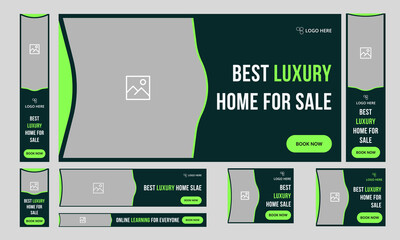 Wall Mural - best luxury home sale real estate services web set banner design, daily home buy and sale web bundle