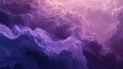 Wall Mural - A dreamy 3D background with a grainy purple gradient from soft lavender to midnight purple, featuring subtle, glowing highlights