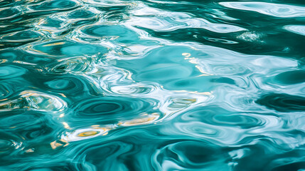 Wall Mural - abstract water ripples in lagoon turquoise and mercury, reflective and calm