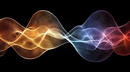 Aufkleber - Abstract colorful wave energy flow, dark background, digital art, website banner