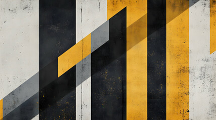 Geometric stripes in mustard and charcoal, retro and bold