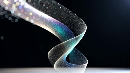 Poster - Creative swirl of light particles with vivid colors dancing in a dark environment