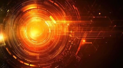 Poster - Abstract futuristic tech background featuring luminous circular designs and gradient details for modern visuals.