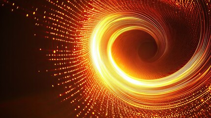 Poster - Circular tech design with dynamic glowing elements and radial lines, creating a sleek modern abstract backdrop.
