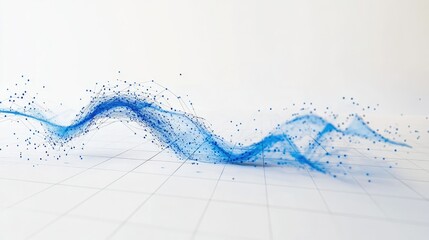 Poster - Conceptual data visualization with a blue arrow, line chart, and gridlines on a minimalist white background.