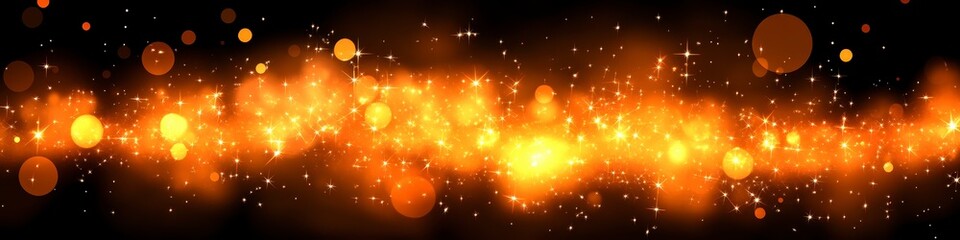 Poster - Dynamic Golden Orange Sparks Abstract Background