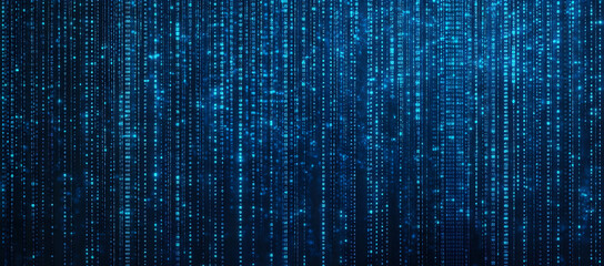 Poster - Blue background vector illustration with binary code and digital network connection technology