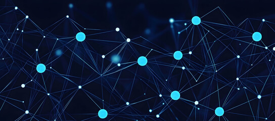 Aufkleber - Blue background vector illustration with binary code and digital network connection technology