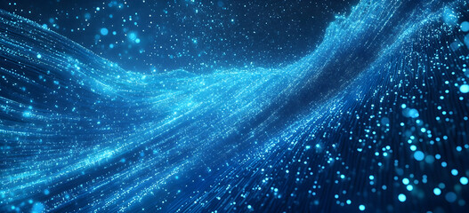 Poster - Artificial Intelligence and digital technology background vector illustration with blue glowing binary code