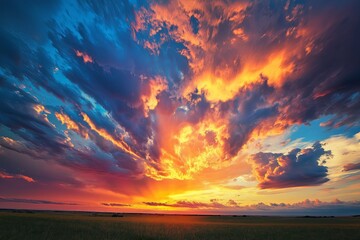 Poster - A dreamlike scene where clouds take the form of animals in a vibrant sunset.