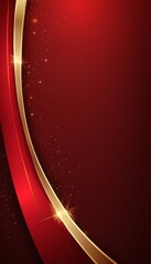 Aufkleber - Elegant Red And Gold Abstract Background Design