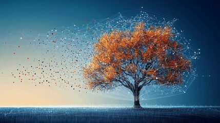 Wall Mural - Detailed artwork depicting the evolution of technology through a tree structure.