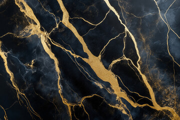 Poster - A golden and black marble texture with soft, elegant veins running through it