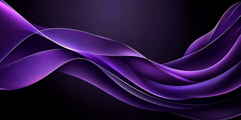 Poster - Abstract Purple Swirling Waves Elegant Dark Violet Flowing Design Background Texture