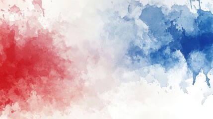 Poster - Abstract Red Blue Watercolor Wash Background Design