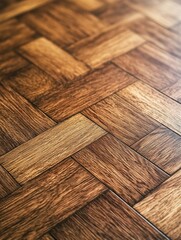 Wall Mural - Brown Wood Parquet Floor