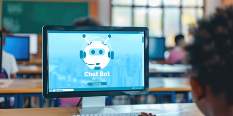 Poster - chatbot software application for brisk online business that automatically reply to customer question
