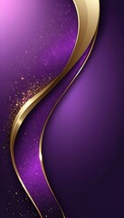 Aufkleber - Abstract Purple and Gold Swirling Design with Glitter