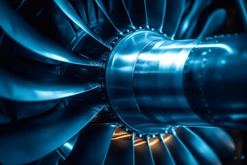 Aufkleber - Close up of turbofan engine blades showing engineering and technology