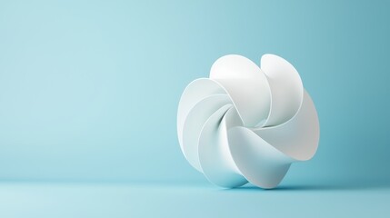 Poster - Abstract White Mathematical Shape on Soft Blue Background Representing Theorem and Corollary Concepts in Geometry and Design