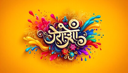 Poster - colorful background with rays,happy holi