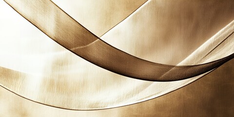 Poster - Abstract Beige and Brown Sheer Fabric Drapery Elegant Flowing Textile Texture Background