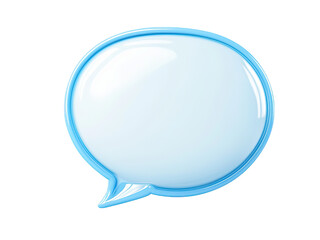 Aufkleber - 3d Glossy blue chat bubble featuring three white lines, isolated on a transparent background, ideal for communication concepts