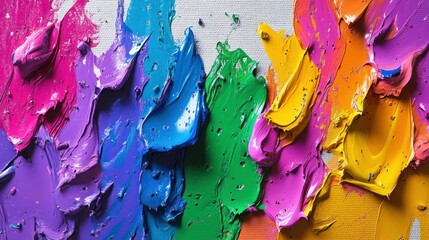 Poster - Colorful abstract paint textures mixed on a canvas showcasing vibrant artistic expression. Generative AI