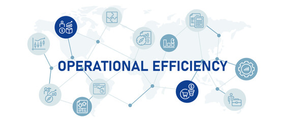 Poster - Operational Efficiency illustration for company planning optimization strategy innovation corporate management development solution analysis design outline