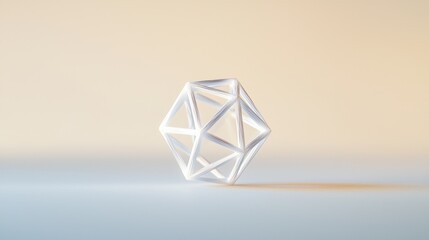 Poster - Intricate Diamond-Like Structure of Carbon in a Minimalist Display on a Soft Background