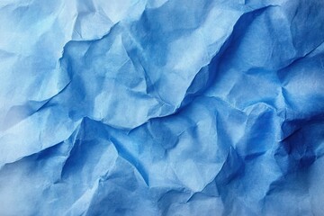 Aufkleber - Blue Paper Texture Background with Crumpled Creases and Faded White Grunge Border