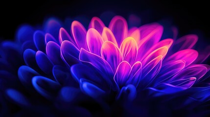 Poster - Vibrant Abstract Flower Design with Bright Colorful Petals