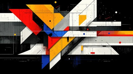 Poster - abstract geometric composition in vibrant colors