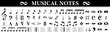 © vectorsanta - BIG set of musical notes. Music notes symbols. Black musical note icons. Music elements. Flat design. Vector illustration