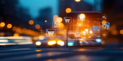 Poster - smartphone screen displays seamless shopping interface