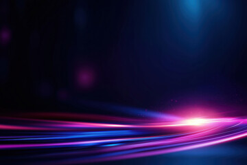 Fototapete - Colorful light trails create a vibrant atmosphere in a dark space near the edge