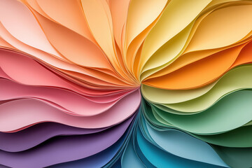 Poster - Colorful paper spirals form a beautiful pattern in vibrant shades and hues